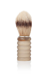 Image showing Old shaving brush isolated on white