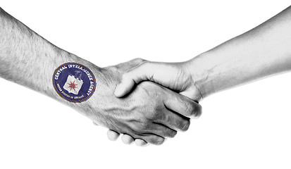 Image showing Man and woman shaking hands