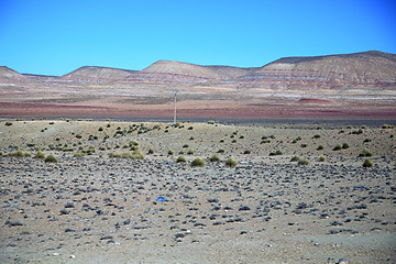 Image showing valley hill   in   africa morocco the atlas   isolated