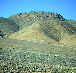 Image showing valley hill   in   africa morocco the atlas dry mountain ground 