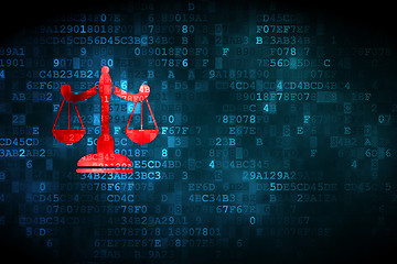 Image showing Law concept: Scales on digital background