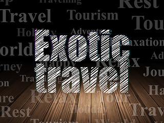 Image showing Vacation concept: Exotic Travel in grunge dark room