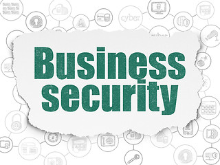 Image showing Protection concept: Business Security on Torn Paper background