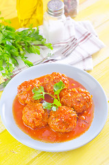 Image showing meat ball with tomato sauce