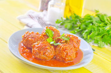 Image showing meat ball with tomato sauce