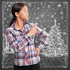 Image showing Woman Looking For Christmas Gifts