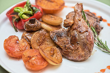 Image showing grilled duck legs