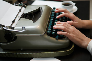 Image showing typewriter woman hands