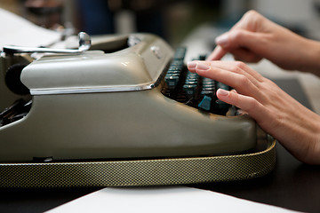 Image showing typewriter woman hands