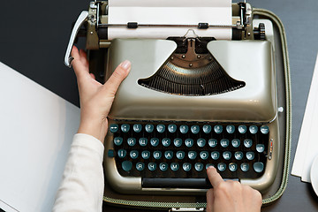 Image showing typewriter woman hands