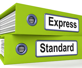 Image showing Express Standard Folders Mean Fast Or Regular Delivery