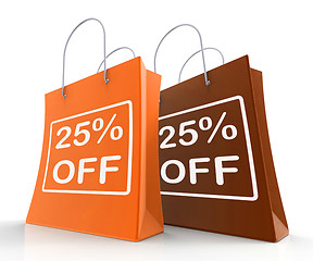 Image showing Twenty-Five Percent Off On Shopping Bags Shows 25 Bargains