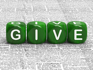 Image showing Give Dice Mean Contribute Donate Or Bestow