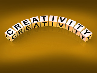 Image showing Creativity Dice Mean Inventiveness Inspiration And Ideas