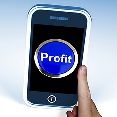 Image showing Profit On Phone Shows Profitable Incomes And Earnings