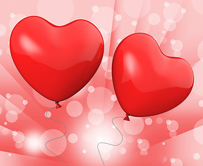 Image showing Heart Balloons Mean Love Wedding And Marriage