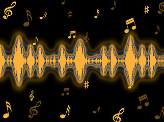 Image showing Sound Wave Background Means Frequency Amplifier Or Sound Mixer