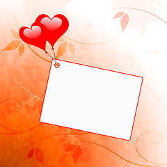 Image showing Heart Balloons On Note Means Wedding Invitation Or Love Letter