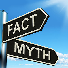 Image showing Fact Myth Signpost Means Correct Or Incorrect Information