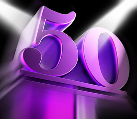 Image showing Golden Fifty On Pedestal Displays Movie Awards Or Recognition