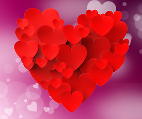 Image showing Heart Made With Hearts Means Romanticism Valentines And Love