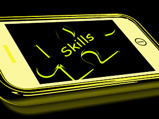 Image showing Skills Smartphone Means Knowledge Abilities And Competency