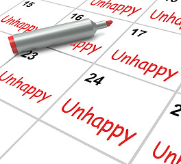 Image showing Unhappy Calendar Means Problems Stress Or Sadness