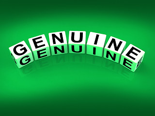 Image showing Genuine Blocks Mean Authentic Legitimate and Real