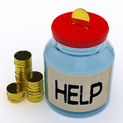 Image showing Help Jar Means Financial Aid Or Assistance