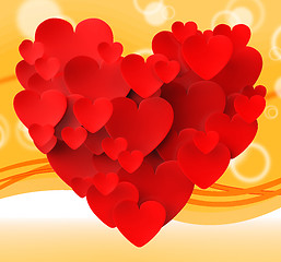 Image showing Heart Made With Hearts Means Romance Passion And Love