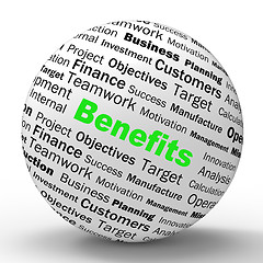 Image showing Benefits Sphere Definition Means Advantages Or Monetary Bonuses