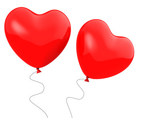 Image showing Heart Balloons Show Togetherness Affection And Attraction