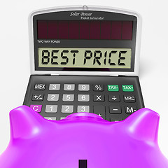 Image showing Best Price Calculator Means Bargains Discounts And Savings