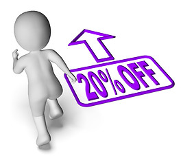 Image showing Running Character Shows Sale Discount Twenty Percent Off 20