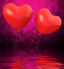 Image showing Heart Balloons Displays Mutual Attraction And Affection