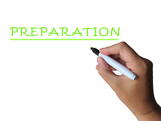 Image showing Preparation Word Means Readiness Preparedness And Foresight