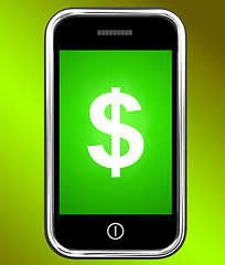 Image showing Dollar Sign On Phone Shows $ Currency