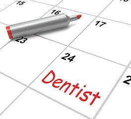 Image showing Dentist Calendar Shows Oral Health And Dental Appointment