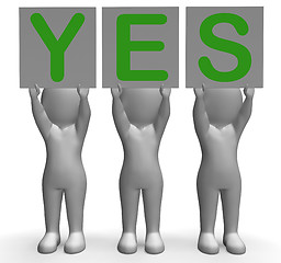 Image showing Yes Banners Shows Positivity Success And Approval
