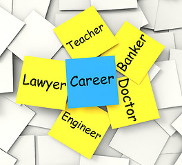 Image showing Career Post-It Note Means Profession Or Line Of Work