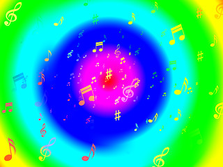 Image showing Musical Notes Background Means Artistic Composer And Musician