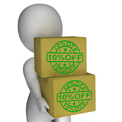 Image showing Ten Percent Off Boxes Show 10 Lower Prices