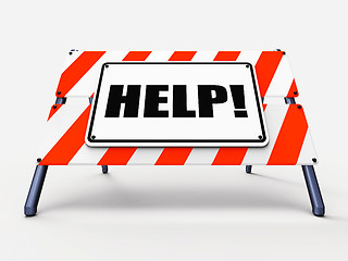 Image showing Help Sign Refers to Assistance Wanted and Seeking Answers