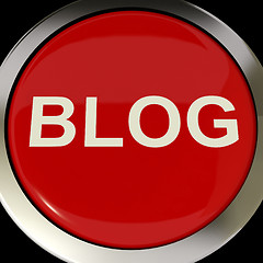 Image showing Blog Button Shows Blogging Or Weblog Websites