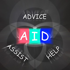 Image showing Supportive Words Displays Advice Assist Help and Aid