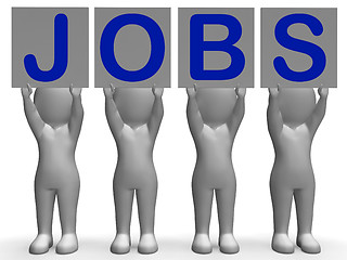 Image showing Jobs Banner Shows Job Recruitment Or Employment