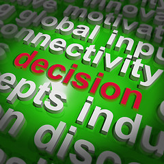 Image showing Decision Word Cloud Shows Choice Or Decide