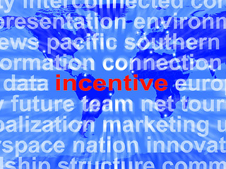 Image showing Incentive Word Cloud Shows Bonus Inducement Reward