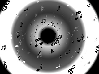 Image showing Musical Notes Background Shows Abstract Art And Melodies