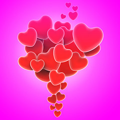 Image showing Bunch Of Hearts Means Summer Love Or Loving Couples